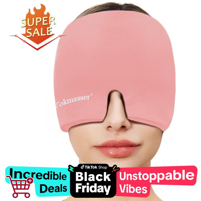 [blackfriday sale] Headache relief cap with gel ice head wrap offers hot and cold therapy for sinus issues, puffy eyes, tension, and stress relief.Suitable for Home breaks, before sleep, office.