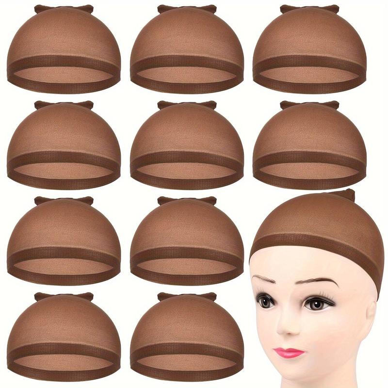 Wig Cap, 10pcs set Breathable & Comfortable Elastic Wig Cap, Women's Stretch Nylon Wig Cap, Heatless Styling Tool For Women, Christmas Gift