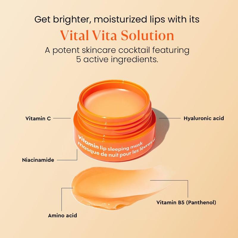 Vitamin C Lip Sleeping Mask for Soft and Smooth Lips Hyaluronic Skincare