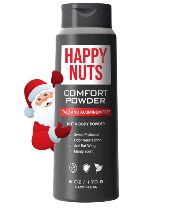 HAPPY NUTS Comfort Powder - Anti Chafing & Deodorant, Sweat and Odor Control for Men's Private Parts-men's stocking stuffers Body Care Scent