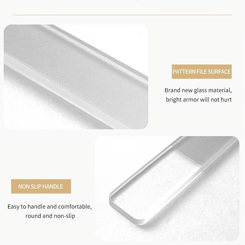 Clear Glass Nail File, Portable Nail Polish Tool, Great for Daily Nail Care & Nail Art, Manicure Nail Polishing File