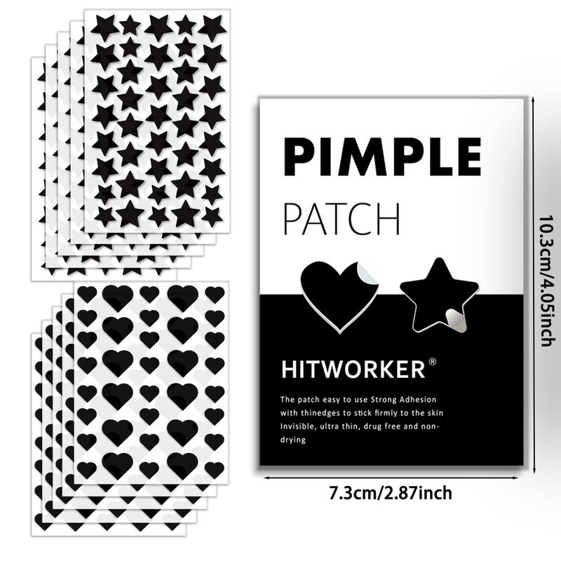 Heart & Star Shaped Pimple Patch, 380pcs box Hydrocolloid Acne Cover Patches, Skin Care Products for Covering Acne & Blemishes, Christmas Gift