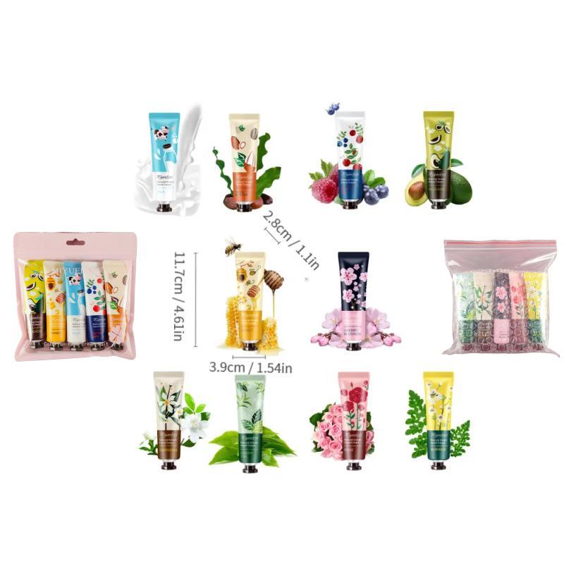 Hand Cream Set, 10pcs set Plant Fragrance Hand Moisturizer, Hydrating Hand Lotion, Anti-cracking Hand Care Product for Women & Men