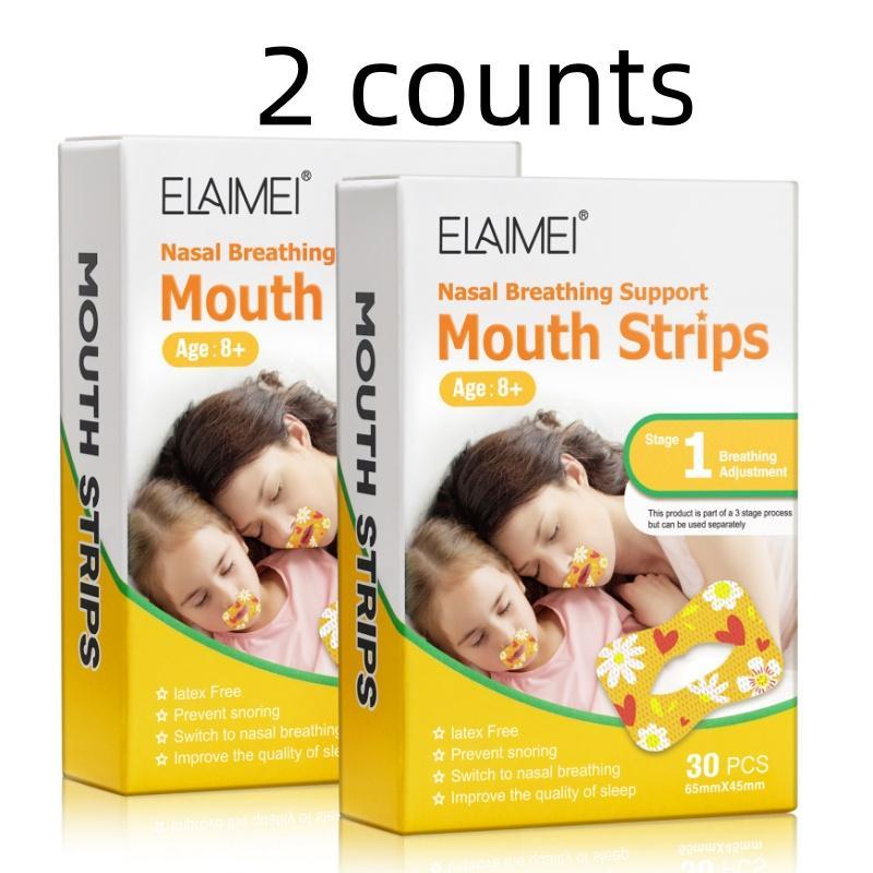 Sleep Breathing Closed Mouth Patch, 2 Counts set Mouth Tape for Prevents Snoring, Drooling, and Sleep Talking, Suitable for Adults and Children