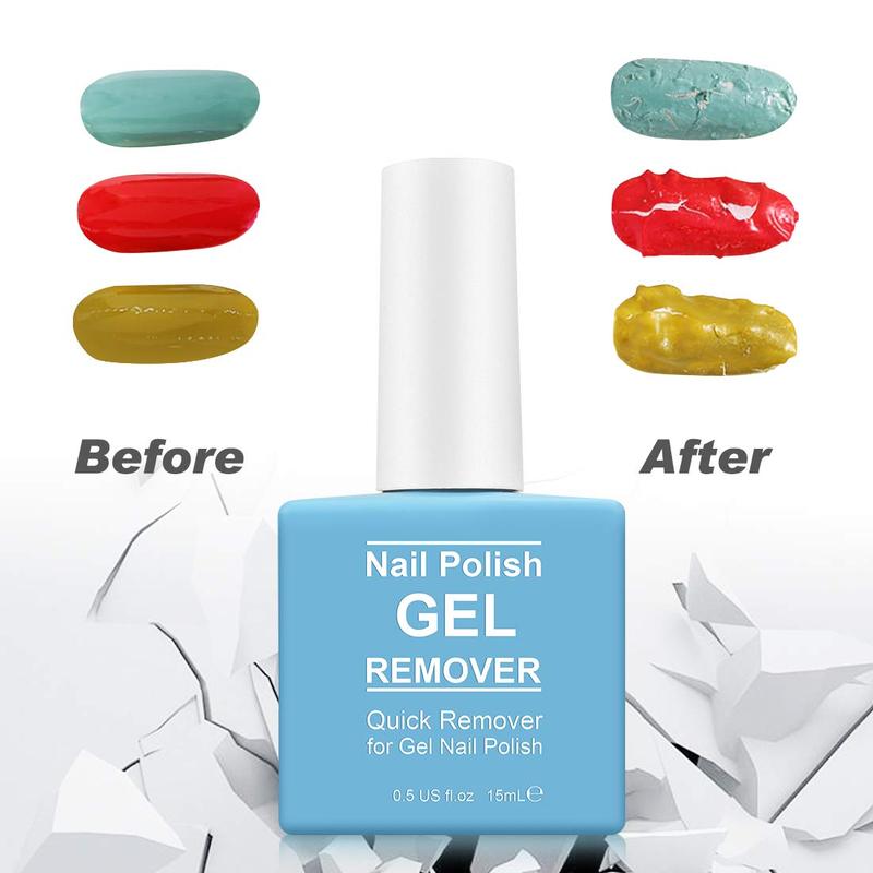 Gel  Polish Remover with 7 Way  Buffer &  Cuticle Pusher, Professional Simple Easier Gel  Polish Remover Set for Nails in 2-5mins for Home DIY