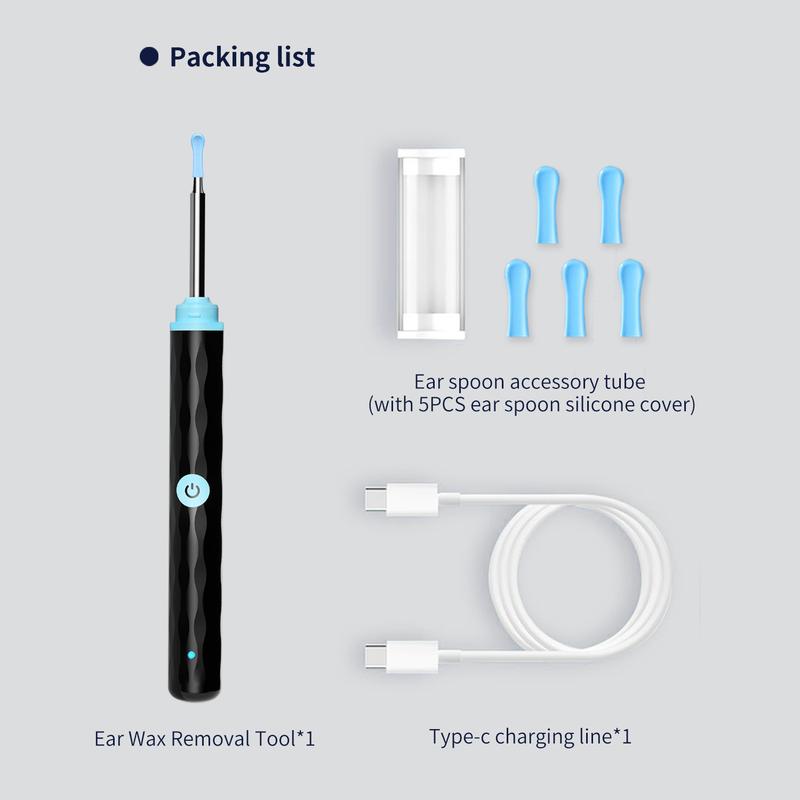  2024 New Wi-Fi Ear Canal Cleaning Set SmartVisual Ear StickLED Light 1296P HD LoadOtoscope EarCleaner EarwaxRemoval ToolSuitable for Android ioS Phone EarwaxRemova