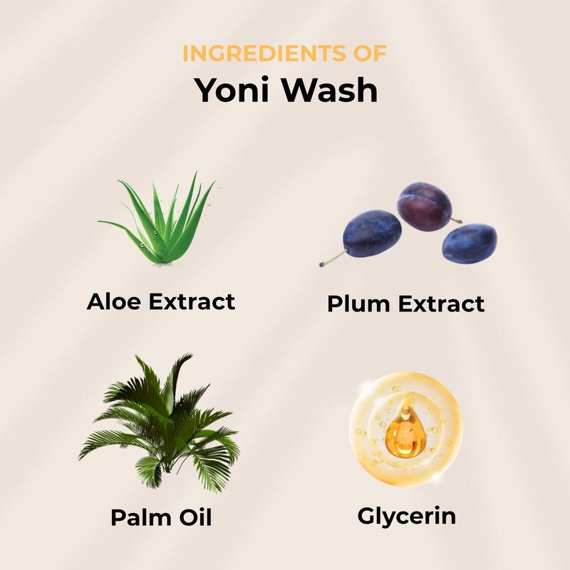 Peach Yoni Wash with Aloe Vera and Plum Extract intimate area hygiene