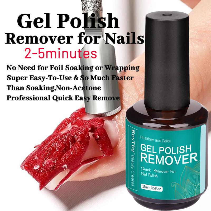 Gel Nail Polish Remover - Gel Polish Remover for Gel Nails Professional 2-5 Minute, with Cuticle Pusher and Scraper Nail File Tools, Easy and Quick Remove Gel Polish at-Home