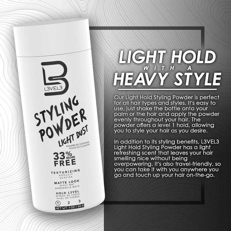 Level 3 Light Hold Styling Powder - Natural Matte Hairstyle - Texturizing and Volumizing