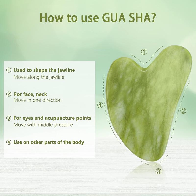 3count Gua Sha Board & Facial Massage Roller & Ice Roller for Face, Face Roller Face Pads Jawline Jade Roller Face Sculpting Tool, Skincare Tools Guasha Gift for Women