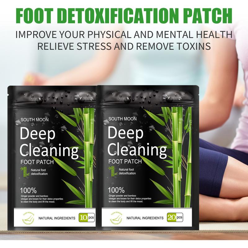 NEW- Deep Cleansing Foot Patch-10pcs, Ship from US-Natural Bamboo Vinegar Ginger Powder Foot Pads, Adhesive Sheets For Foot Care Nail Smooth Masks peeling