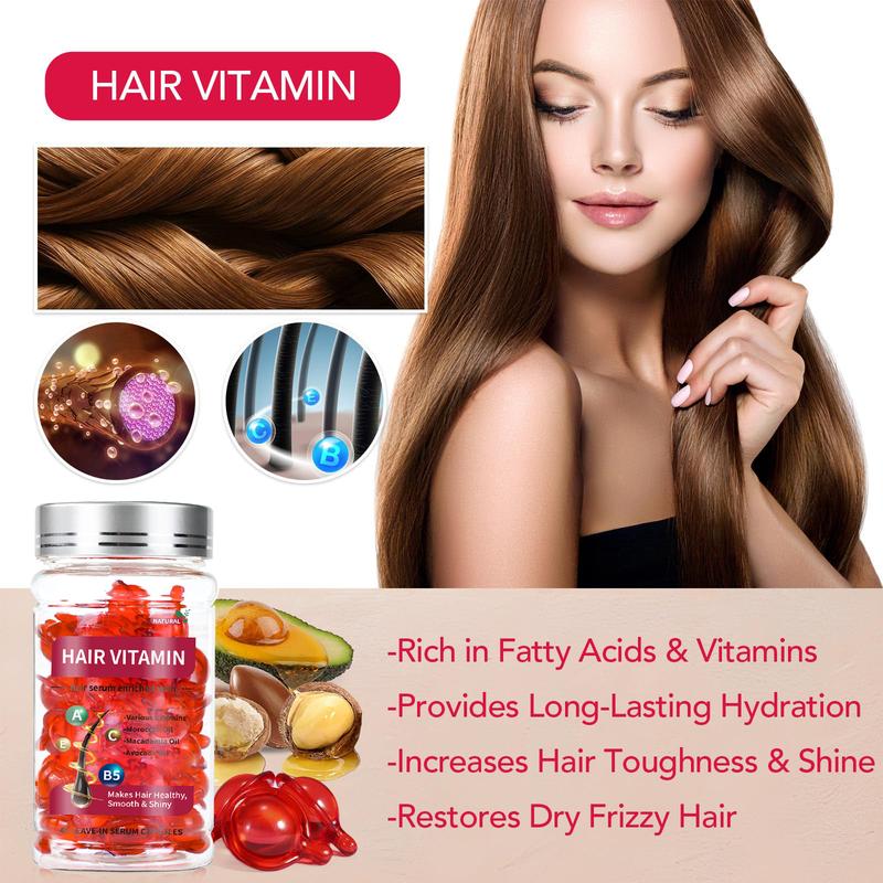 Hair Vitamin Capsule,  Hair Care Essential Oil Capsule, Moisturizing Hair Care Product for Women & Men Haircare