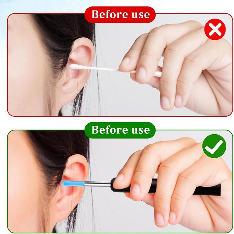 30pcs Ear Pick Heads for Dry Wet Ears Ear Cleaner Heads Earwax Cleaning Ear Pick Heads Earwax Removal Replacement Heads for Ear Cameras Silicone Soft Cleaning Reusable Caps for Earwax Removal Endoscopes Thanksgiving Gifts Christmas Gifts