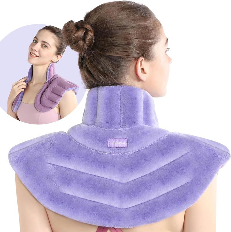 Microwavable Heating Pad for Neck and Shoulder, Soft Moist Heating Wrap with Natural Herbal Filling, Warm Gifts for Mom&Dad