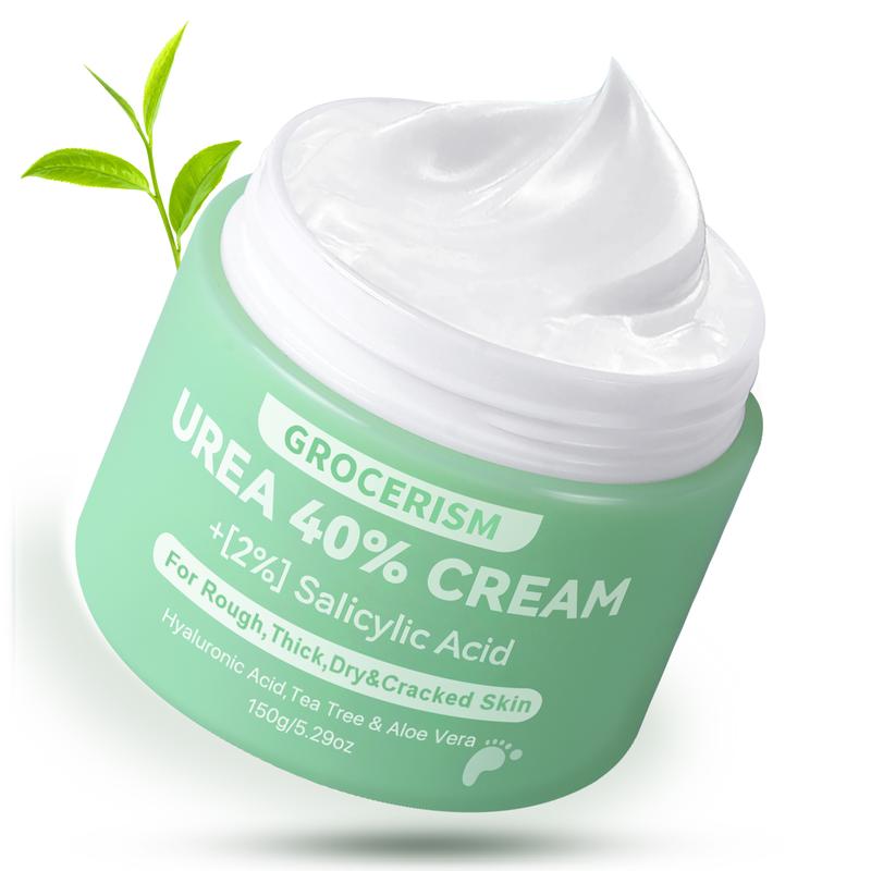 Grocerism Urea Cream 40 Percent For Feet Plus 2% Salicylic Acid Foot Cream and Hand Cream Maximum Strength with Hyaluronic Acid, Aloe Vera and Tea Tree For Deep Moisturizes,Callus Remover, Suitable for ALL skin types