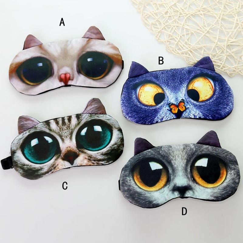 3D Eye Mask, Creative Cat Pattern Eye Cover for Daily Use, Light Blocking Sleep Mask for Home Office Travel