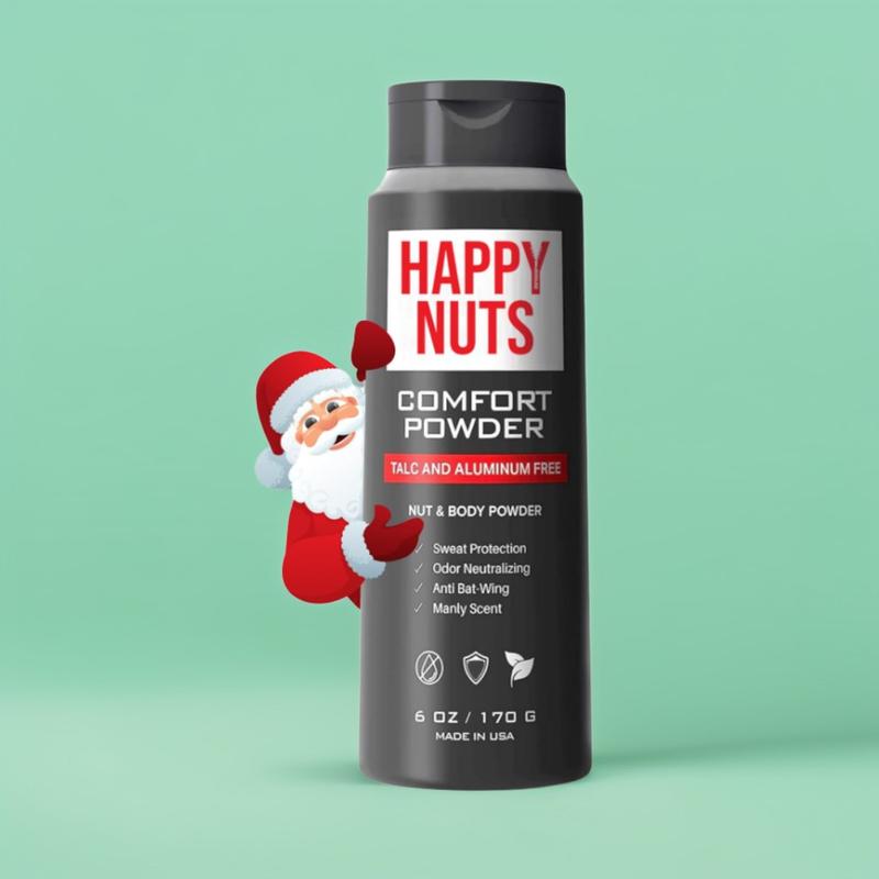 HAPPY NUTS Comfort Powder - Anti Chafing & Deodorant, Sweat and Odor Control for Men's Private Parts-men's stocking stuffers Body Care Scent