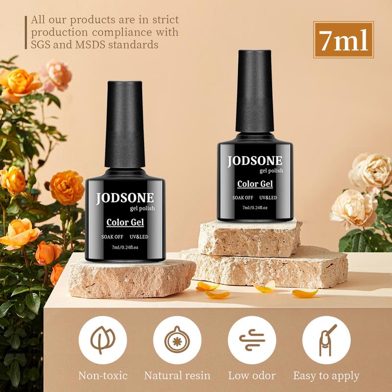 JODSONE Gel Nail Polish kit 60 PCS with 5 Bottles of Base and Glossy Matte Top Coat Soak off Gel Nail Set Suitable for All Seasons Gel Polish Gifts