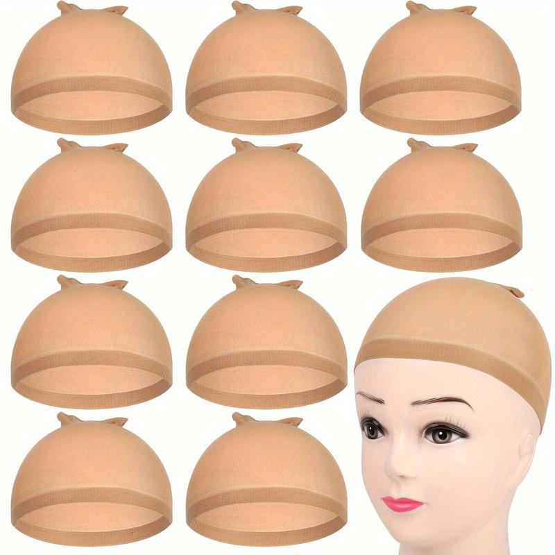 Wig Cap, 10pcs set Breathable & Comfortable Elastic Wig Cap, Women's Stretch Nylon Wig Cap, Heatless Styling Tool For Women, Christmas Gift