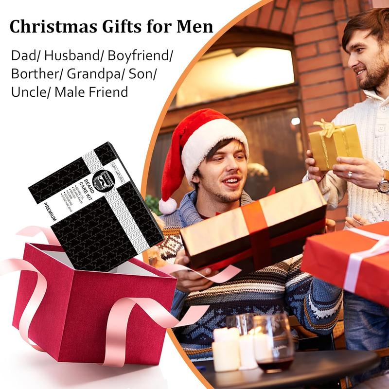 Gifts for Men, Beard Kit with Beard Oil, Balm, Comb, Brush, , Beauty Gift Sets for Him, Birthday & Christmas, Stocking Stuffers for Adults Men, Boyfriend, Husband, Son, Friend, Dad