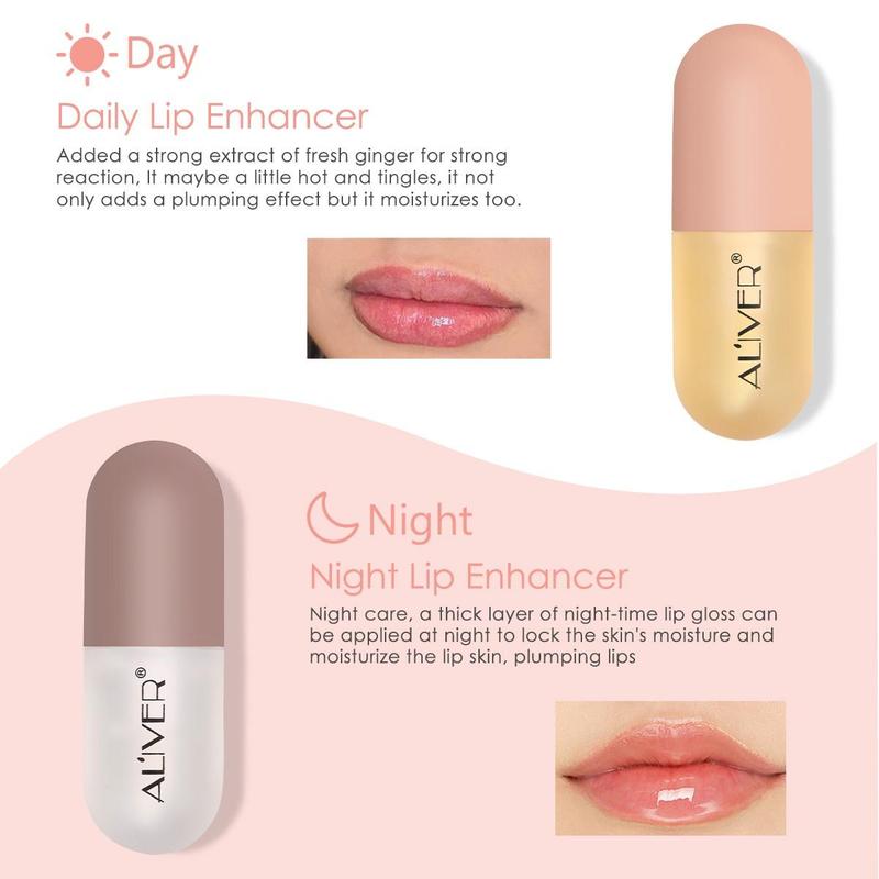 Day & Night Lip Plumper, 2 Counts box Moisturizing Lip Plumper, Hydrating & Nourishing Lip Care Product for Women & Girls