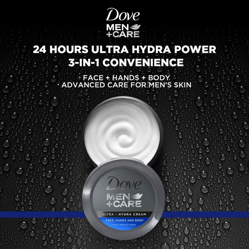 Dove Men+Care Ultra Hydra Cream, Face, Hands and Body Care, All Skin Types, 6 Pack of 2.53 Oz Each no brand