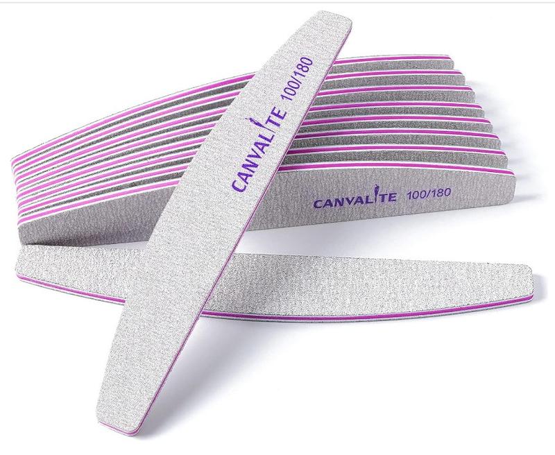 Canvalite 10 PCS Nail File Professional Nail Files Reusable Double Sided Emery Board(100 180 Grit) Nail Styling Tools for Home and Salon Use Christmas Gifts for Women Acrylic Manicure Gel Nail Art