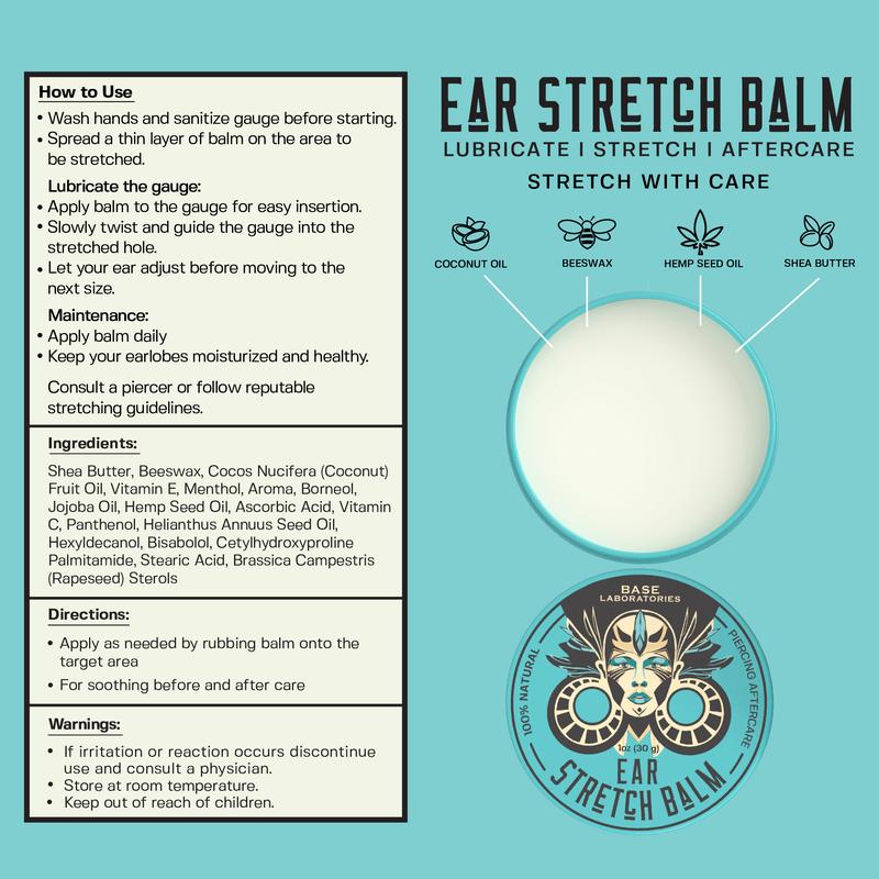 Natural Ear Stretching Balm - Your Essential Aftercare for Gauges, Tapers, and Plugs