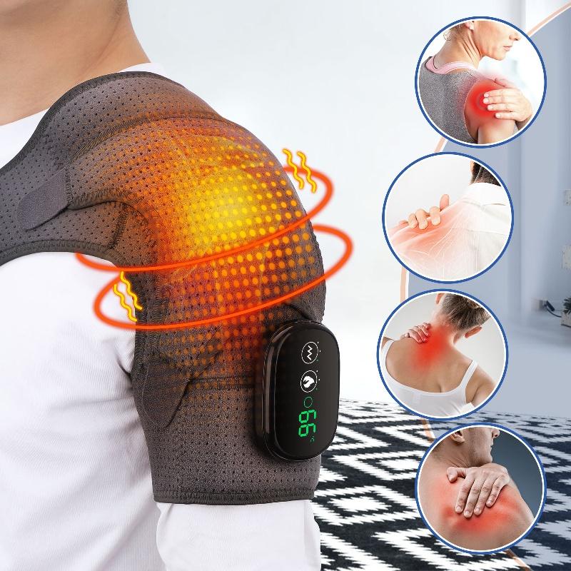 Relax And Recharge With A USB Heated Shoulder Massager Brace - Vibration Knee Heating Pad For Knee, Elbow, And Shoulder Warmers Comfort