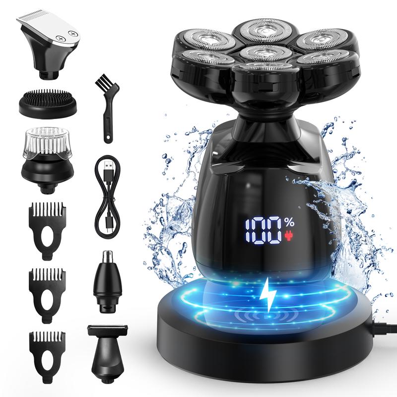 SEJOY 6-IN-1 Electric Head Shaver for Bald Men Wet Dry Beard Hair Skull Comfort Trimmer