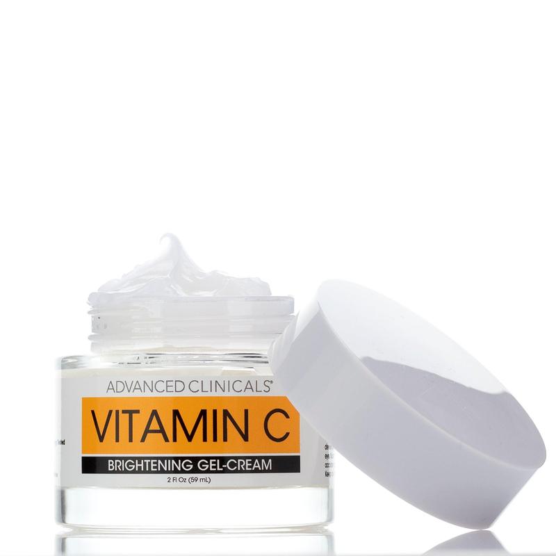 Advanced Clinicals Vitamin C Brightening & Hydrating Face Gel-Cream 2 Fl Oz