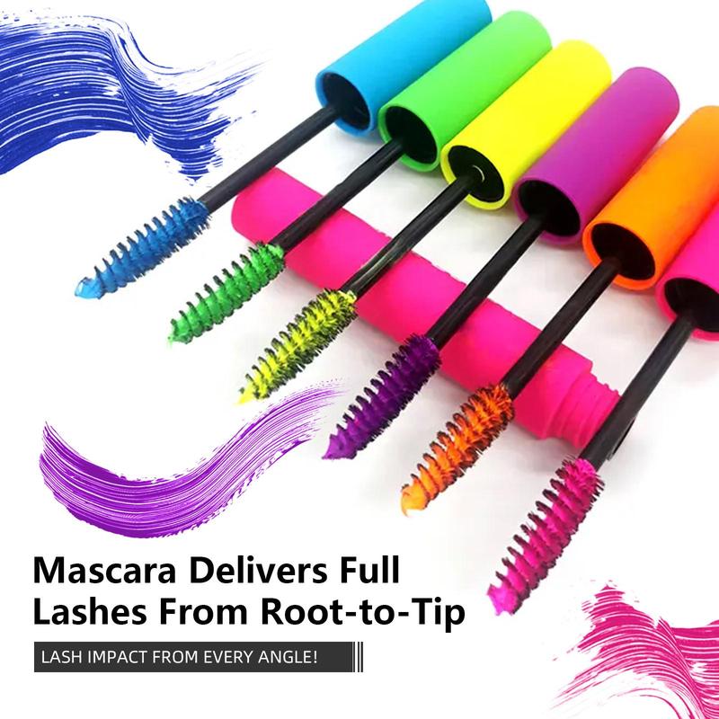 Colorful Waterproof Mascara, 6 Counts set Long Lasting Natural Curl Eyelashes Mascara, Eye Lashes Lengthening Volumizing Mascara Stick