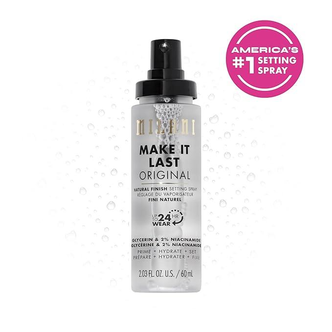 Milani Make It Last Original - Natural Finish Setting Spray 3-in-1 - Long Lasting Makeup Primer and Spray 2.03 Fl. Oz - Cosmetic Hydrate Niacinamide