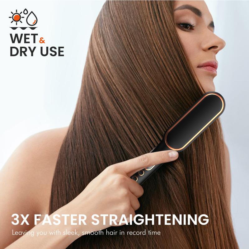 Black Friday Hair Straightener Brush, TYMO Ring Hair Straightener Comb Straightening Brush for Women with 5 Temps 20s Fast Heating & Dual Voltage, Black marcel curling irons Comfort christmashaul 2024 black friday deals