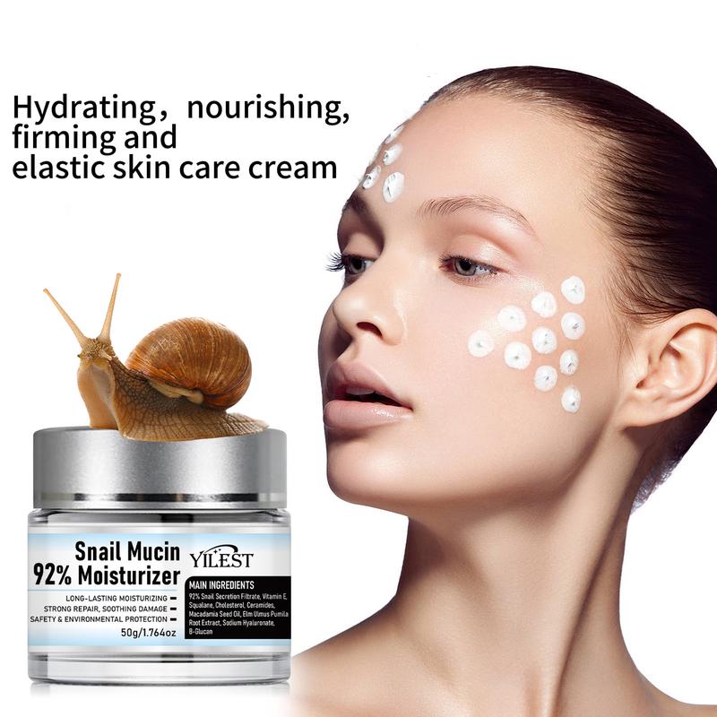 Yilest Snail Mucin 92% Moisturizer  Face Gel Cream,Deep Hydration, Quick Absorption, Enriches Your Skin,Cleanser Moisturizing Skincare