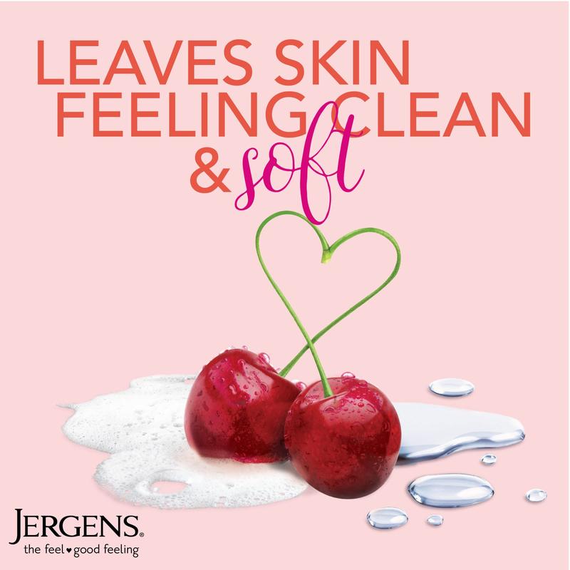 Jergens Softening Body Wash, 22 Ounces (Pack of 1) | Daily Moisturizing Skin Cleanser | Cherry Almond | pH Balanced | Paraben Free, Dye Free, Dermatologist Tested