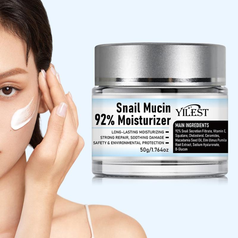 Yilest Snail Mucin 92% Moisturizer  Face Gel Cream,Deep Hydration, Quick Absorption, Enriches Your Skin,Cleanser Moisturizing Skincare