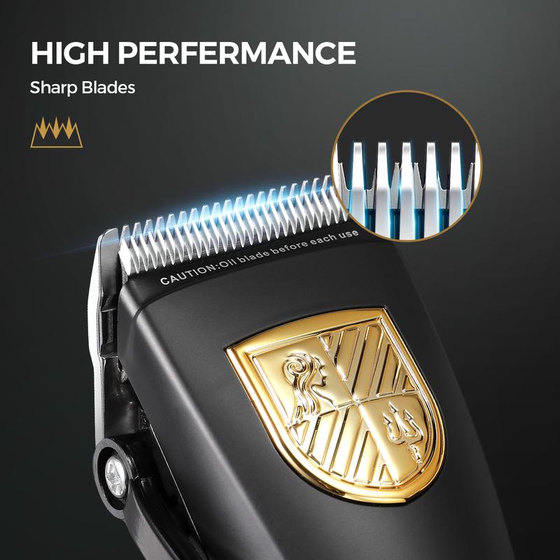 GLAKER Cordless Hair Clipper Kit – Hair Trimmer for Men, Sharp Blades, LED Display, 15 Guide Combs, Travel Case, and Storage Comfort - 6026