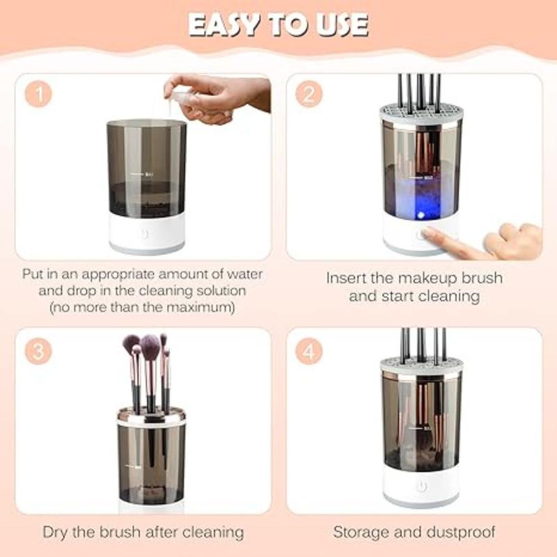 Electric Makeup Brush Cleaner, Automatic Electric Makeup Brush Cleaning Machine, Makeup Brush Cleaning Tool for All Sizes Makeup Brushes, Home Supplies