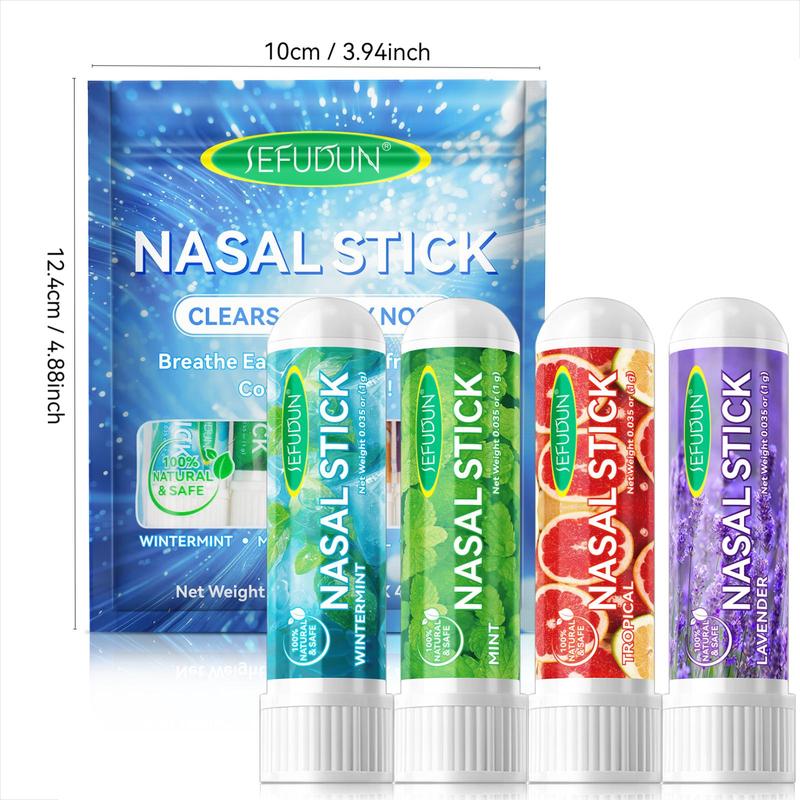 Nasal Breathing Stick, 8 Counts Natural and Safe Nasal Breathing Stick, Portable Nasal Care Product for Women & Men