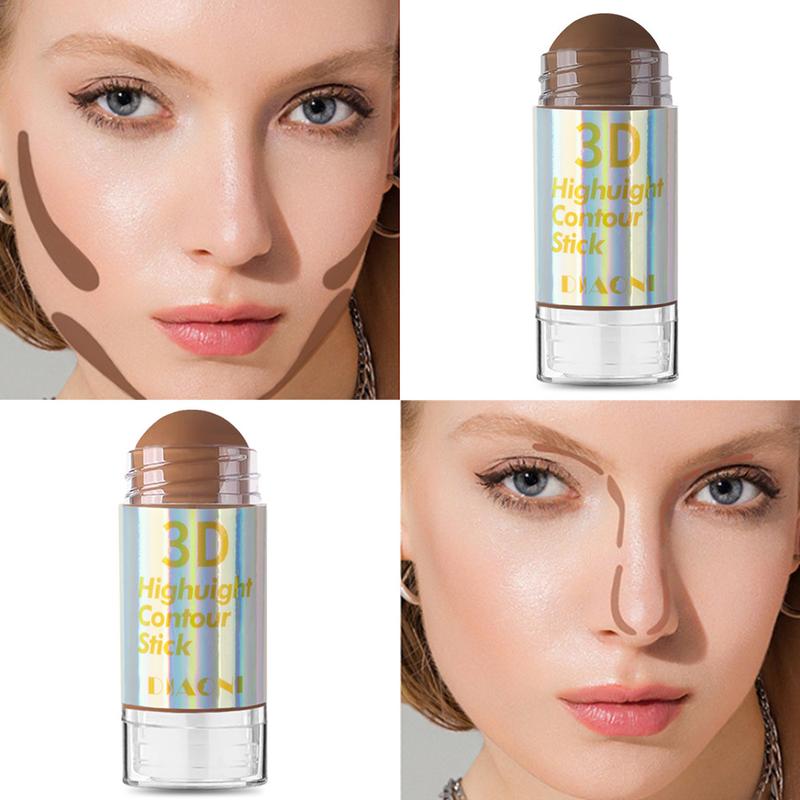 Face Contour Stick, Highlighter Stick Blush Stick Cream Contour Kit Makeup Set with Brush, Contouring Stick for Fair Skin, Concealer Stick Makeup Gift for Beginner Women Teen Girls Bronzer Cosmetic