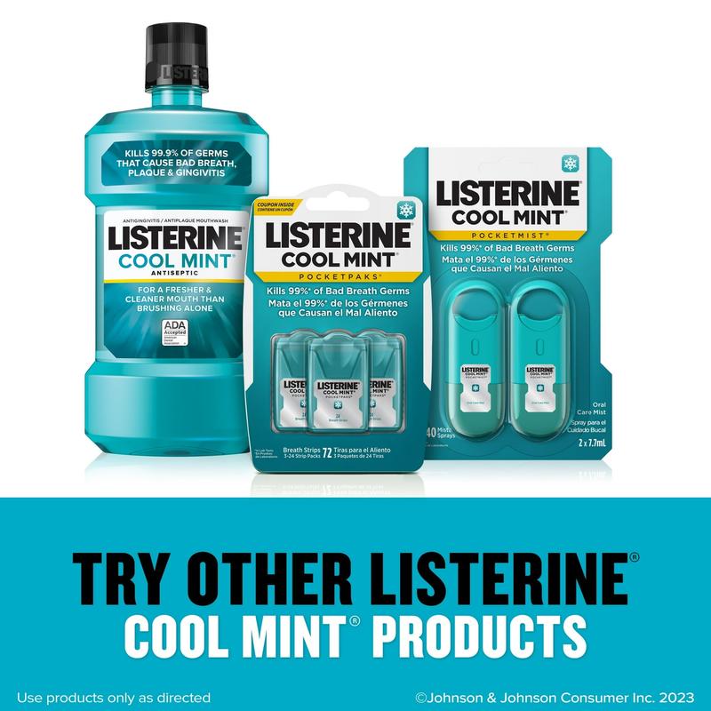 Listerine Cool Mint Pocket mist, Oral Care Mist for Fresh Breath, Non-Aerosol Sugar-Free Minty Spray, 0.26 fl Ounce (Pack Of 1)