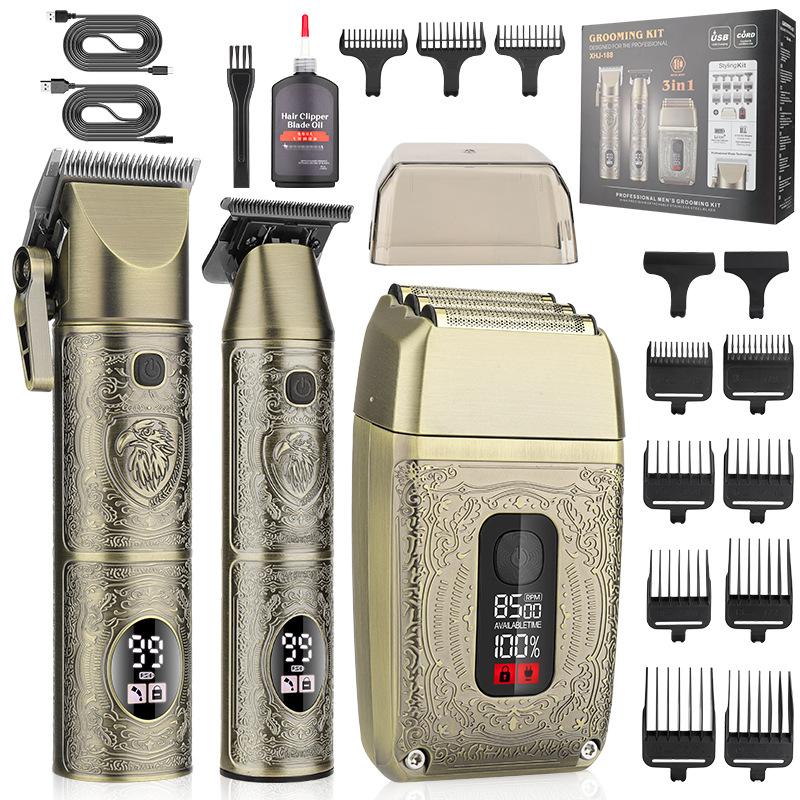 Professional Hair Clippers for Men 3 in 1 Hair Trimmer Beard Trimmer Electric Shavers Razor for Men, Cordless Beard Trimmer Nose Hair Trimmer Kit- Men'S Grooming Set LCD Display Gifts for Men Him,USB CHARGE Comfort Salon Comfort Salon