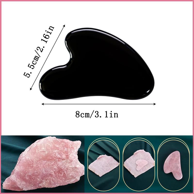 Gua Sha Jade Stone Gua Sha Massage Tool, Guasha Tool for Face and Body Skin Massage. Tools for SPA Acupuncture, Pink Stone for Body Face Neck and Eye, Skin Care Gift for Woman