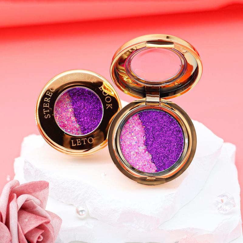 Dual Color Glitter Eyeshadow, Glitter Eye Shadow Makeup Products, High Pigmented Blendable Eyeshadow Powder, Long Lasting Shimmering Eye Shadow Makeup Products for All Styles and Occasions