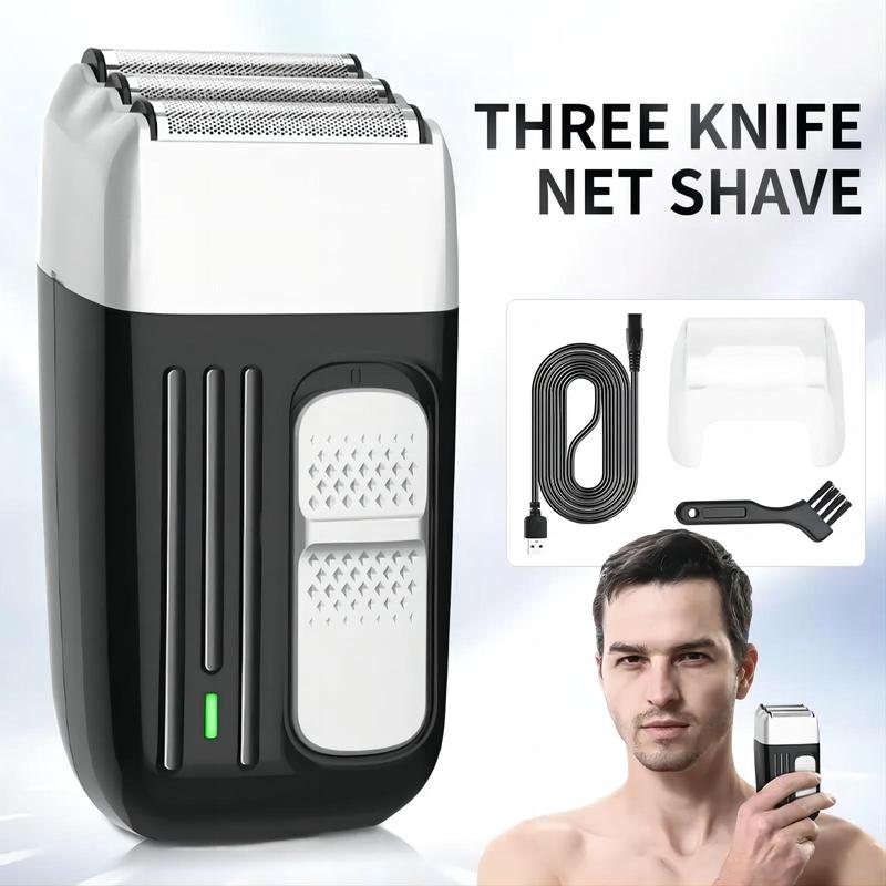 Electric Shaver, Cordless Electric Foil Shaver, Rechargeable Reciprocating Shaver, Beard & Mustache Trimmer for Men