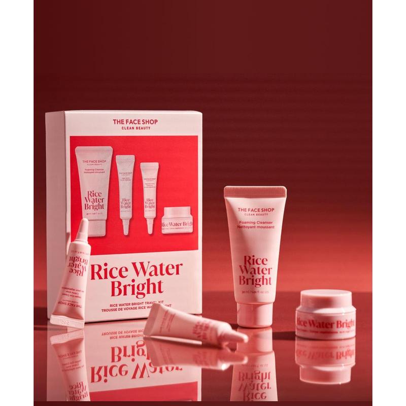 Rice Water Bright Travel Kit - 4-Piece Set for Moisturizing and Cleansing Cleanser Moisture