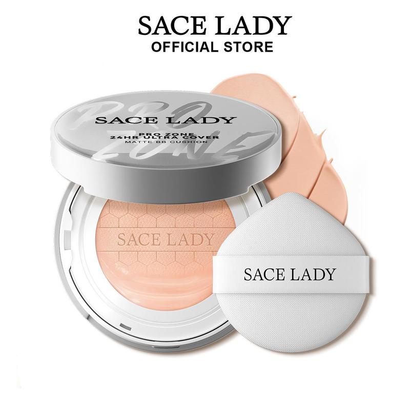 SACE LADY Oil Control BB Cushion Foundatiaon Long Lasting Full Coverrage Natural Foundation With SPF 30+ Waterproof Face Makeup 0.35Oz