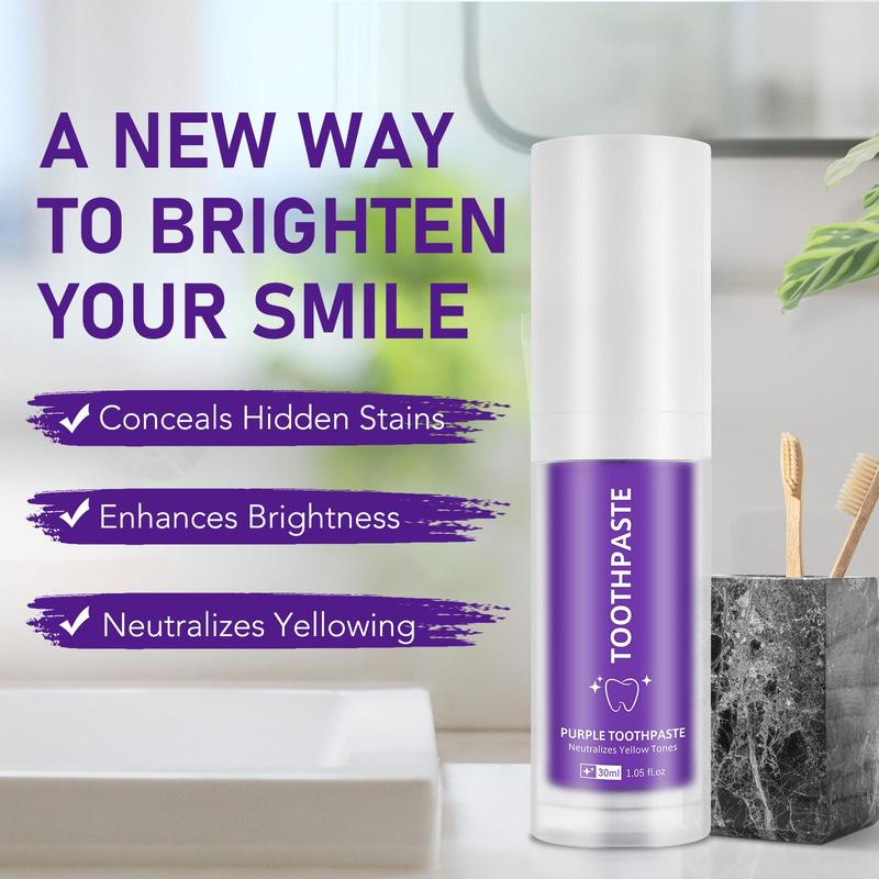 Purple Toothpaste, Tooth Brightening Toothpaste for Christmas Gift, Oral Care Toothpaste for Men & Women, Daily Oral Care Product