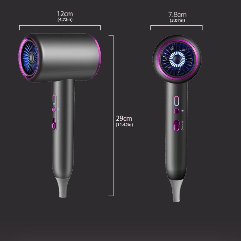 High Power Negative Ion Hair Dryer, Professional Hair Dryer with Nozzle, Low Noise Hot Air Blow Dryer, Hair Styling Tool for Home & Salon Use